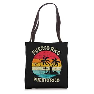 family vacation vintage retro puerto rico san juan beach tote bag