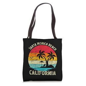 family vacation vintage retro california santa monica beach tote bag