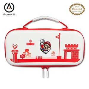 a power protection case for nintendo switch or nintendo switch lite – mario red/white, protective case, gaming case, console case (nintendo switch)