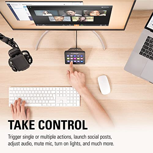 Elgato Stream Deck MK.2 – Studio Controller, 15 macro keys, trigger actions in apps and software like OBS, Twitch, ​YouTube and more, works with Mac and PC