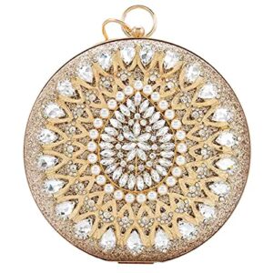 yokawe rhinestone clutch purses for women glitter crystal evening bag wedding party prom handbag (gold)