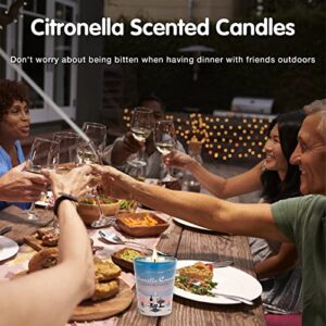 2 Pack Citronella Candles Outdoor Indoor, 110 Hours Soy Wax Citronella Candles Set, Portable Scented Candles for Beach Garden Camping Patio Backyard Accessories