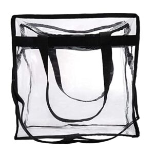 Zeelina Clear Purse Bag Tote Large Transparent PVC Crossbody Handbag Black Stadium Approved Messenger Shoulder Bags for Security Travel Waterproof Sports Fan Tote Bags for Women