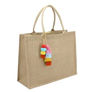 tanosii straw beach bag for women jute handbag handmade woven tote bag with pom pom tassel large khaki