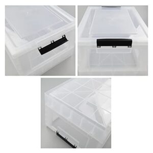 Idomy 30 L Plastic Collapsible Storage Box, Folding Storage Box, Clear, 2-Pack