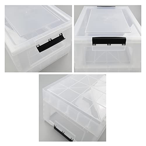 Idomy 30 L Plastic Collapsible Storage Box, Folding Storage Box, Clear, 2-Pack