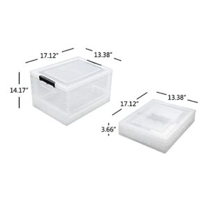 Idomy 30 L Plastic Collapsible Storage Box, Folding Storage Box, Clear, 2-Pack