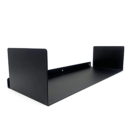 Floating Bookends Wall Mounted Metal Display Shelf (Set of 2) Black