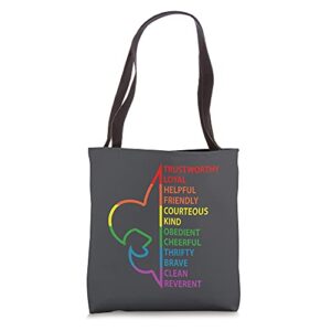 Rainbow Colorful Graphic Scout Law Tote Bag