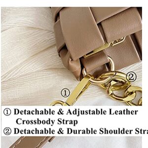 COFIHOME Women’s Braided Shoulder Bag Purses and Handbags Crossbody Flapper Braided Satchel Clutch Evening Bag (Brown)