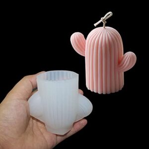 2 Pieces Silicone Candle Molds 3D Cactus Resin Casting Molds Fondant Molds Soap Clay Craft Molds for Resin Crafts Handmade Soap Making Candle Making