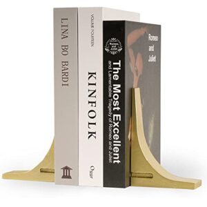 ambipolar gold cast iron bookends, sharp triangle theme, decorative bookends for living room, office, desktop, bookshelves decor, bookends for heavy books