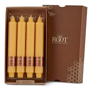 root candles unscented timberline collenette 9-inch dinner candles, box of 4, butterscotch