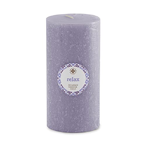 Root Candles Aromatherapy Candles Seeking Balance Beeswax Blend Timberline Pillar Scented Spa Candle, 3 x 6-Inch, Relax: Geranium Lavender