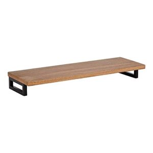 kate and laurel lankford modern wood wall shelf, 24, natural wood and black, decorative shelf for storage and display