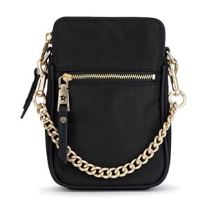 jujube | eco compact crossbody bag, small crossbody purse for moms, includes 3 pockets and credit card slots, wear as a crossbody bag or a wristlet | black catwalk