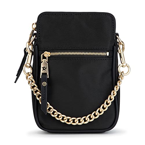 JuJuBe | Eco Compact Crossbody Bag, Small Crossbody Purse for Moms, Includes 3 Pockets and Credit Card Slots, Wear as a Crossbody Bag or a Wristlet | Black Catwalk