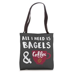 bagels and coffee bagel lover tote bag