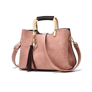 porrasso handbags purses women top-handle bags ladies fashion crossbody bag satchel pu leather shoulder tote bags pink