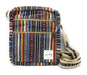 core hemp multi pocket crossbody bag purse made from pure hemp (natural)