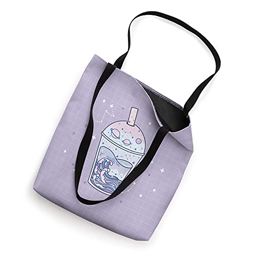 Kawaii Aesthetic Cute Boba Milk Tea Lover Japanese Waves Art Tote Bag