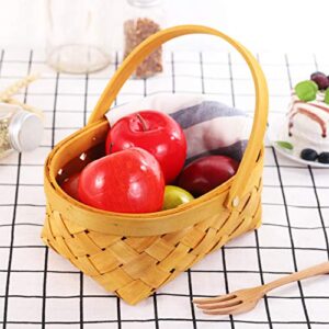 VOSAREA Woven Basket, Portable Handmade Rattan Storage Container Wicker Baskets with Handle for Houseware Storage