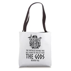 motivational norse pagan mythology – viking god odin tote bag