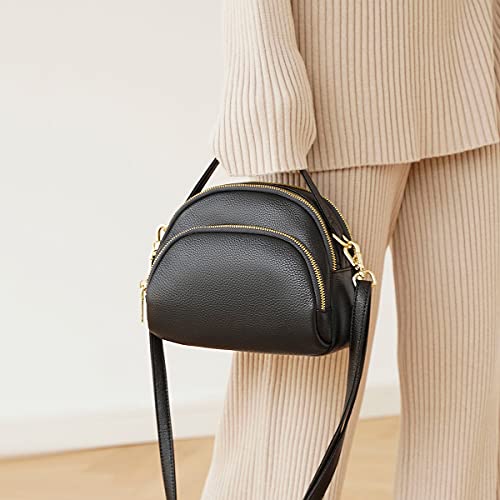 LAORENTOU Genuine Leather Satchel Bag Small Crossbody Handbag for Women Lady Leather Purse Clearance