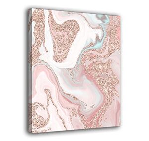 canvas wall art canvas prints wall decor posters artworks framed ready to hang for home bedroom living room home decoration 12″x16″inch modern rose gold glitter coral gray pastel marble
