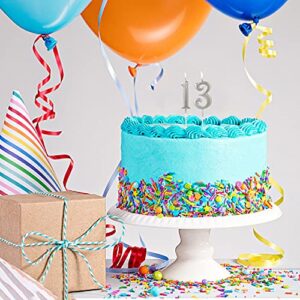 Silver 20th Birthday Candles for Cake, Number 20 Glitter Candle Party Anniversary Cakes Decoration for Kids Women or Men