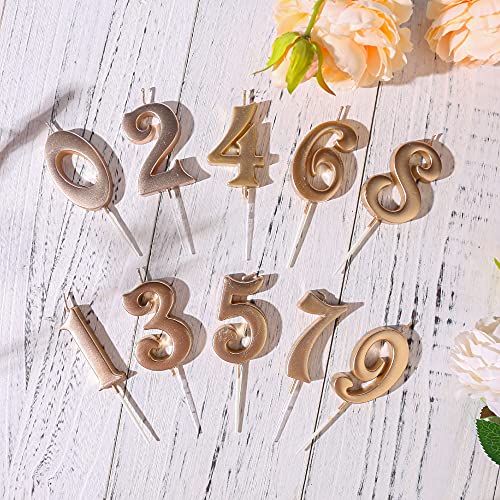 Champagne Gold 13th Birthday Candles for Cake, Number 13 1 3 Glitter Candle Party Anniversary Cakes Decoration for Kids Women or Men