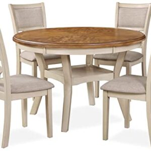 New Classic Furniture Mitchell 5-Piece Dining Set with 1 Table and 4 Chairs, Bisque/Brown