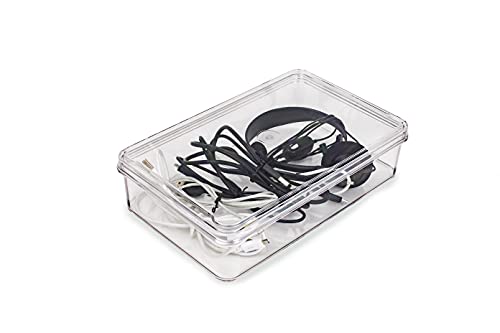 KOLORAE STORAGE BIN WITH LID 10.6" X 6.7" X 2.7" - PACK OF 3