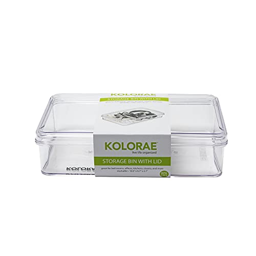 KOLORAE STORAGE BIN WITH LID 10.6" X 6.7" X 2.7" - PACK OF 3