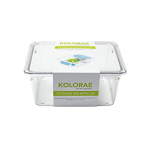 KOLORAE STORAGE BIN WITH LID 8.7" X 7" X 3.9" - AVAILABLE AS 1 PIECE OR IN A PACK OF 3 (3)
