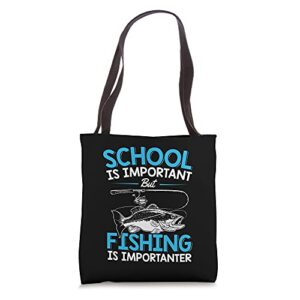 Kids Fishing Shirt Youth Boys Fish Lover Teen Boys Fishing Tote Bag