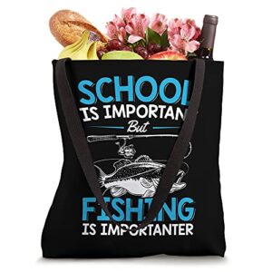 Kids Fishing Shirt Youth Boys Fish Lover Teen Boys Fishing Tote Bag