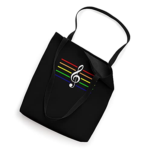 Rainbow design for musicians clef treble clef Tote Bag