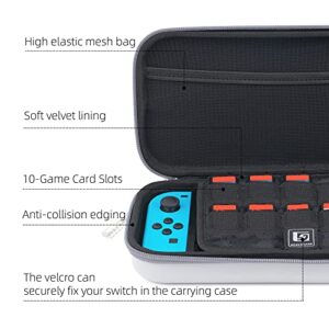 Geekshare Vintage Time Machine Carry Case Compatible with Nintendo Switch/Switch OLED - Portable Hardshell Large Capacity Travel Carrying Case fit Switch Console and Accessories(Gray)