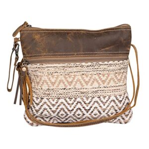 myra bag contentment small & crossbody bag upcycled canvas leather & rug s-2131