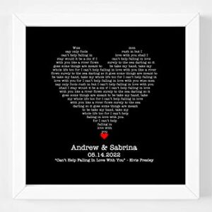 Any Song Framed Song Lyrics Special Song Anniversary Song First Dance Wedding Gift Valentine Gift