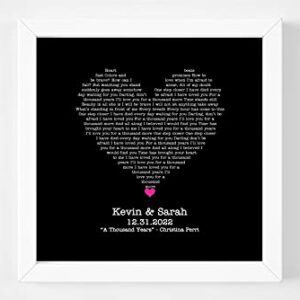 Any Song Framed Song Lyrics Special Song Anniversary Song First Dance Wedding Gift Valentine Gift