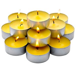 parnoo bulk pack – 60 pack citronella tealight candles – summer yellow – indoor outdoor, yc-tl60