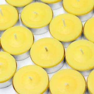 PARNOO Bulk Pack - 60 Pack Citronella Tealight Candles - Summer Yellow - Indoor Outdoor, YC-TL60