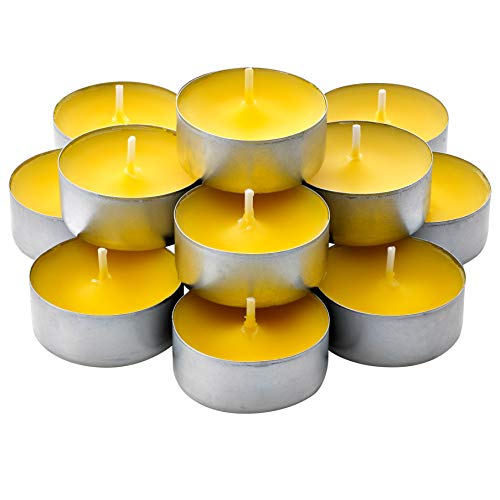 PARNOO Bulk Pack - 60 Pack Citronella Tealight Candles - Summer Yellow - Indoor Outdoor, YC-TL60