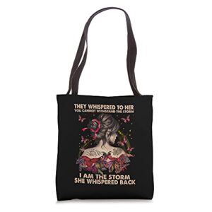 hippie i am the storm tote bag