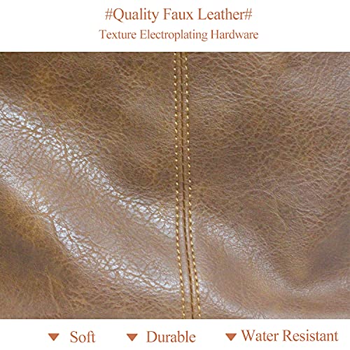 NZ SIXVONA Hobo Bags for Women, Large Soft PU Leather Convertible Tote Women Handbags Purses Shoulder Crossbody Bags for Ladies, Brown