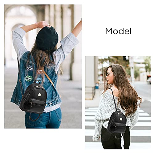 Mini Backpack for Girls Teens Women Backpack Purse Harmless PU Leather Shoulder Backpacks Black