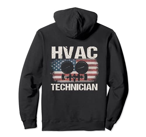 HVAC Technician Gifts Design On Back Of Clothing Pullover Hoodie