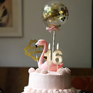 BEAN LIEVE Numeral Birthday Candles - Happy Birthday Cake Candles Numeric Candles Number 0 1 2 3 4 5 6 7 8 9 Used for Cake Decoration on Birthday and Wedding Anniversary Celebration (Champagne Gold)